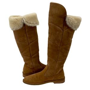 UGG Australia Samantha Shearing Quilted Tall Pull on Boots size 8